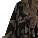 Faux Fur Trim Poncho - Opulent EmpireFaux Fur Trim PonchoOpulent EmpireClothing