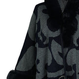 Faux Fur Trim Poncho - Opulent EmpireFaux Fur Trim PonchoOpulent EmpireClothing