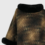 Faux Fur Trim Poncho - Opulent EmpireFaux Fur Trim PonchoOpulent EmpireClothing