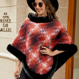 Faux Fur Trim Poncho - Opulent EmpireFaux Fur Trim PonchoOpulent EmpireClothing