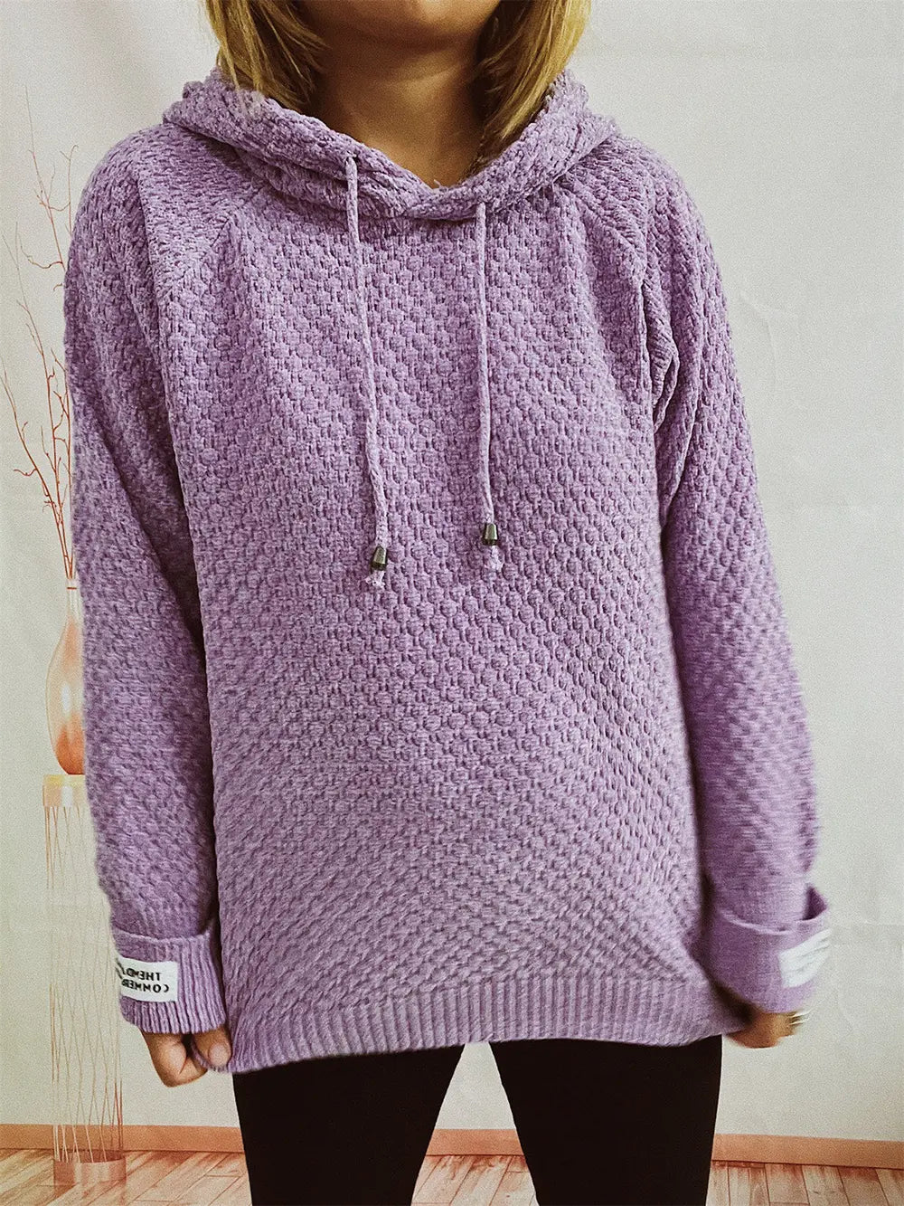 Fable Delacroix — Drawstring Long Sleeve Hooded Sweater, alternate view 8
