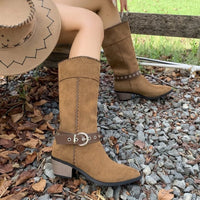 Nova Marino — Point Toe Block Heels Boots Fashion Footwear, alternate view 12
