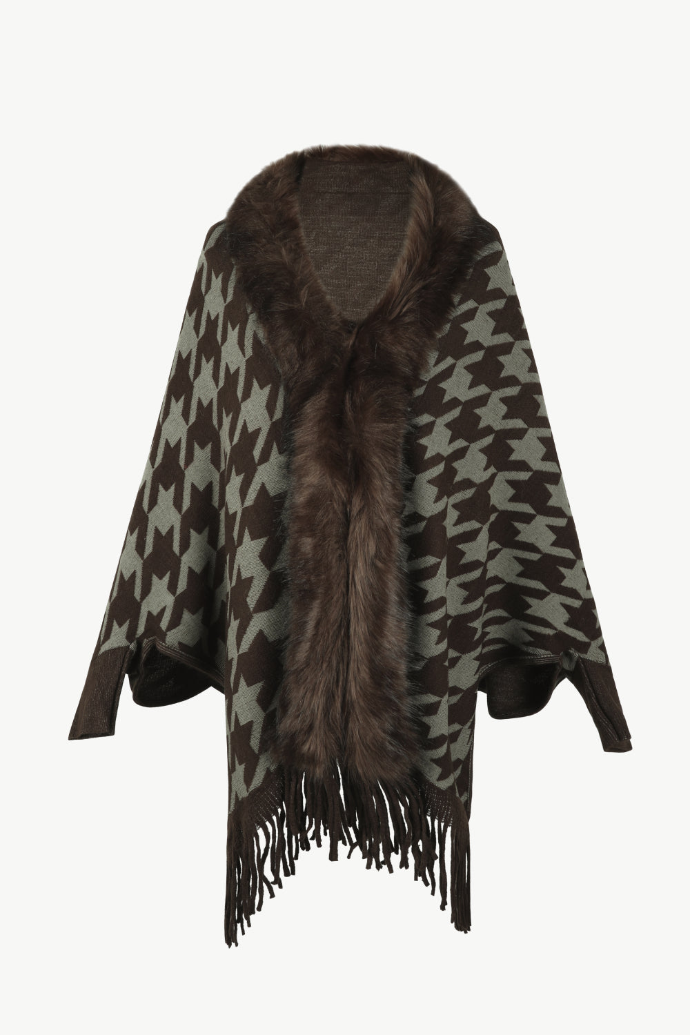 Jules Versailles — Houndstooth Fringe Hem Poncho, alternate view 21