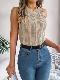 Zephyr Moreau — Cable-Knit Round Neck Vest Coat or Jacket