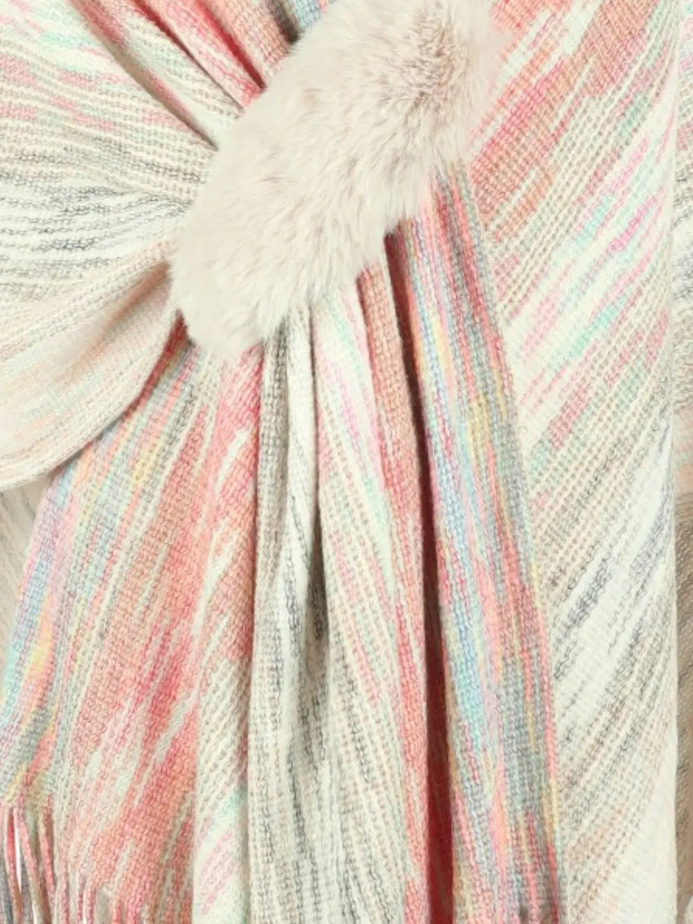 Winter Versailles — Heathered Fringe Hem Poncho, alternate view 19