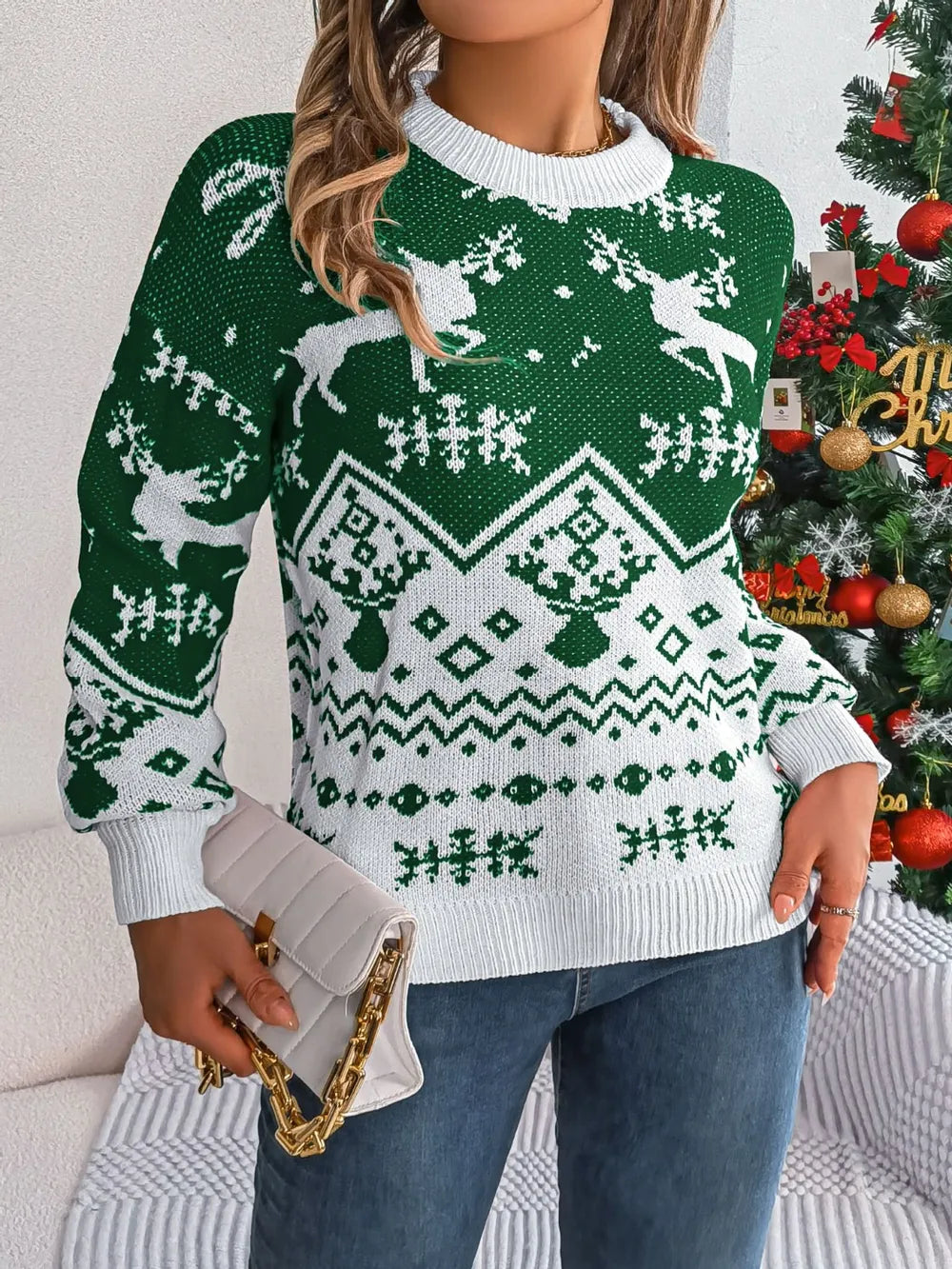 Finley Rivière — Christmas Element Round Neck Long Sleeve Sweater, alternate view 11