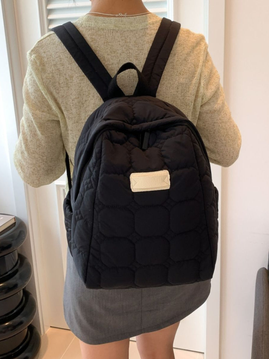 Quilted Polyester Backpack Bag