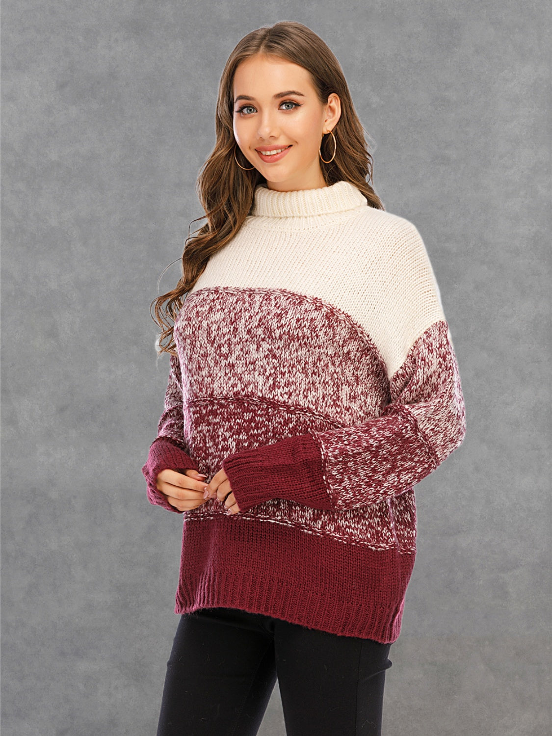 Ocean Fontaine — Angel Wings Color Block Turtleneck Sweater, alternate view 8