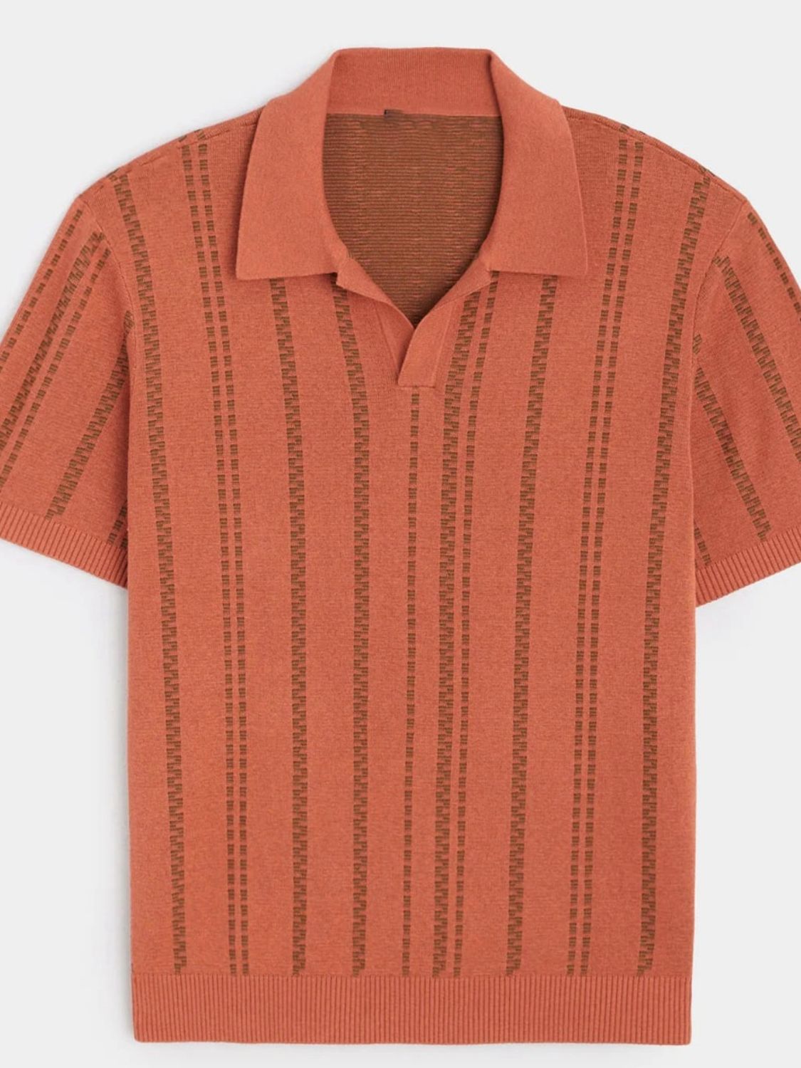 Alessandro Beaumont — Men's Plus Size Collared Neck Short Sleeve Polo Orange-Red Men's Tailored Shorts, alternate view 4