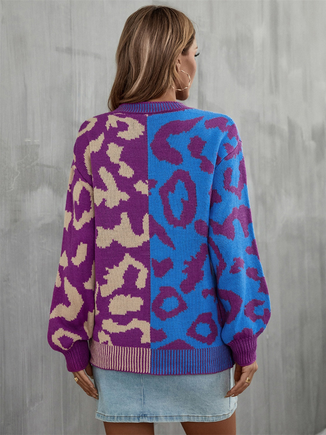 Darcy Delacroix — Angel Wings Leopard Round Neck Long Sleeve Sweater, alternate view 9