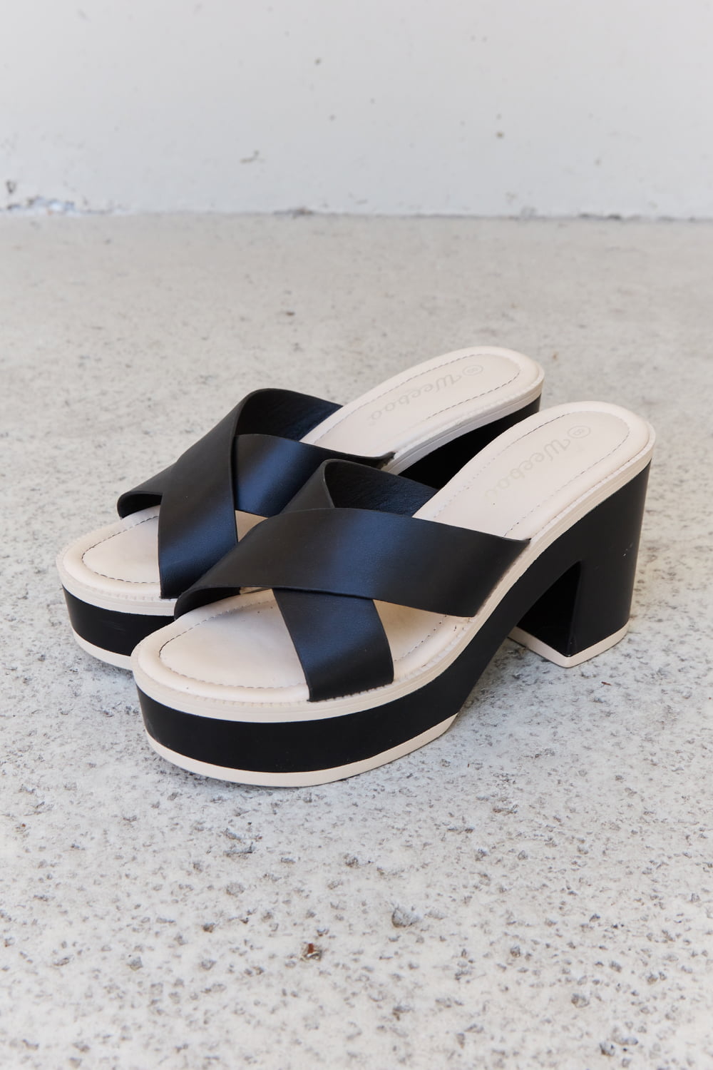 Marlowe Laurent — Weeboo Cherish The Moments Contrast Platform Sandals in Black Black Fashion Footwear, alternate view 7