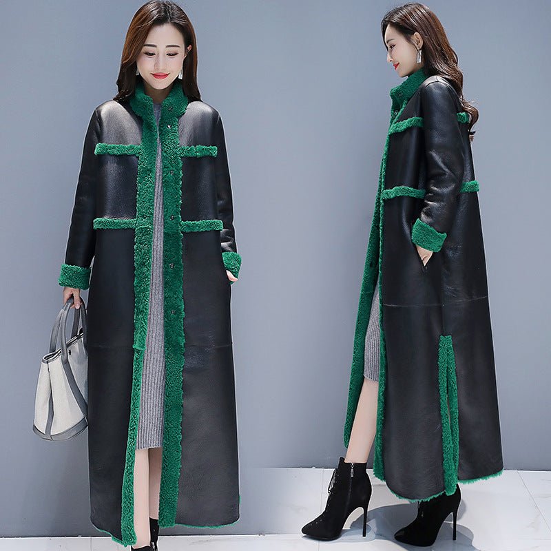 Fleece-lined Thick Lamb Wool Coat For Women Long Cotton Jacket - Opulent EmpireFleece-lined Thick Lamb Wool Coat For Women Long Cotton JacketOpulent Empire0