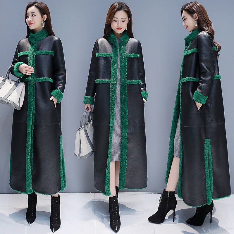 Fleece-lined Thick Lamb Wool Coat For Women Long Cotton Jacket - Opulent EmpireFleece-lined Thick Lamb Wool Coat For Women Long Cotton JacketOpulent Empire0