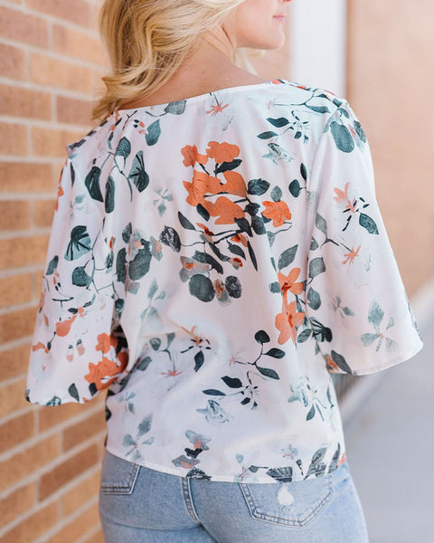 Floral Cowl Neck Blouse - Opulent EmpireFloral Cowl Neck BlouseOpulent Empire