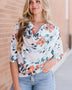 Floral Cowl Neck Blouse - Opulent EmpireFloral Cowl Neck BlouseOpulent Empire