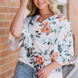 Floral Cowl Neck Blouse - Opulent EmpireFloral Cowl Neck BlouseOpulent Empire