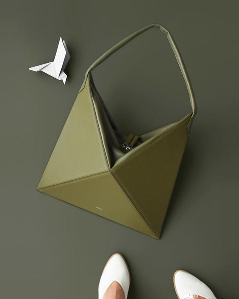 Folding tote shoulder bag