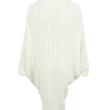 Fringe Detail Long Sleeve Ribbed Poncho - Opulent EmpireFringe Detail Long Sleeve Ribbed PonchoOpulent EmpireClothing