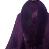 Fringe Detail Long Sleeve Ribbed Poncho - Opulent EmpireFringe Detail Long Sleeve Ribbed PonchoOpulent EmpireClothing