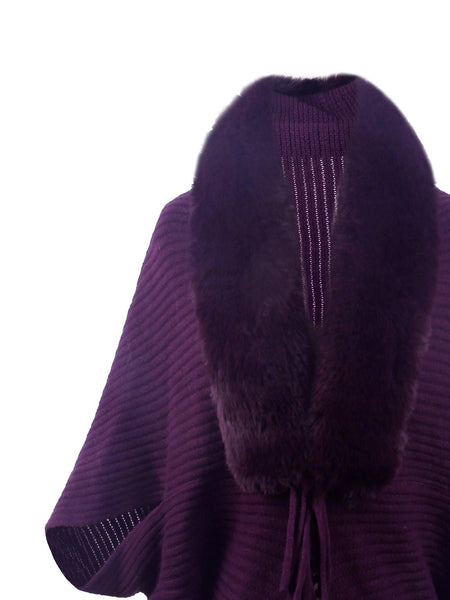 Fringe Detail Long Sleeve Ribbed Poncho - Opulent EmpireFringe Detail Long Sleeve Ribbed PonchoOpulent EmpireClothing