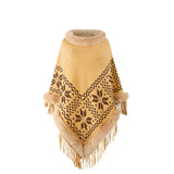 Fringe Geometric Cape Sleeve Poncho - Opulent EmpireFringe Geometric Cape Sleeve PonchoOpulent EmpireClothing