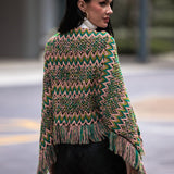 Fringe Hem Boat Neck Poncho - Opulent EmpireFringe Hem Boat Neck PonchoOpulent EmpireClothing