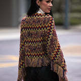 Fringe Hem Boat Neck Poncho - Opulent EmpireFringe Hem Boat Neck PonchoOpulent EmpireClothing