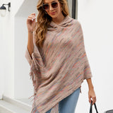 Fringe Hem Hooded Poncho - Opulent EmpireFringe Hem Hooded PonchoOpulent EmpireClothing