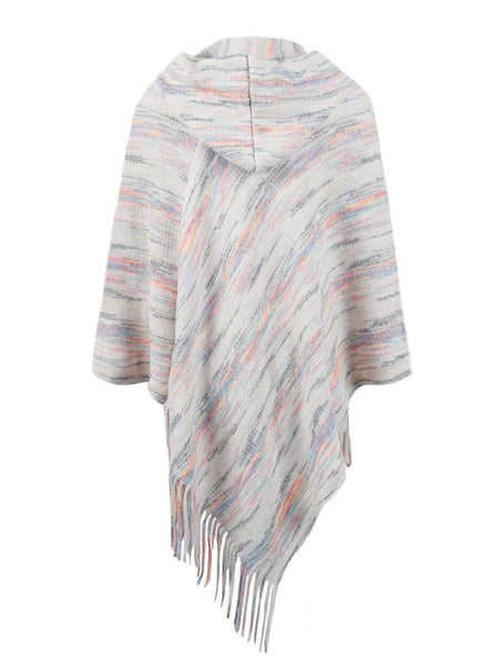 Fringe Hem Hooded Poncho - Opulent EmpireFringe Hem Hooded PonchoOpulent EmpireClothing