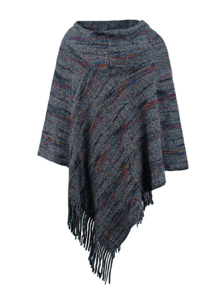 Fringe Hem Hooded Poncho - Opulent EmpireFringe Hem Hooded PonchoOpulent EmpireClothing