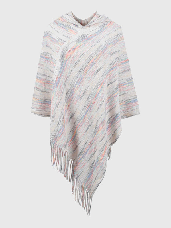 Fringe Hem Hooded Poncho - Opulent EmpireFringe Hem Hooded PonchoOpulent EmpireClothing