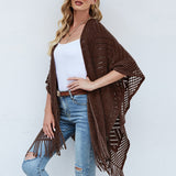 Fringe Hem Open Front Poncho - Opulent EmpireFringe Hem Open Front PonchoOpulent EmpireClothing