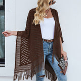 Fringe Hem Open Front Poncho - Opulent EmpireFringe Hem Open Front PonchoOpulent EmpireClothing