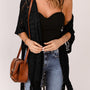 Fringe Hem Slit Open Front Cardigan - Opulent EmpireFringe Hem Slit Open Front CardiganOpulent EmpireClothing