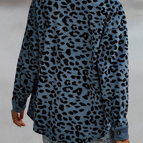 Full Size Leopard Buttoned Jacket - Opulent EmpireFull Size Leopard Buttoned JacketOpulent Empire