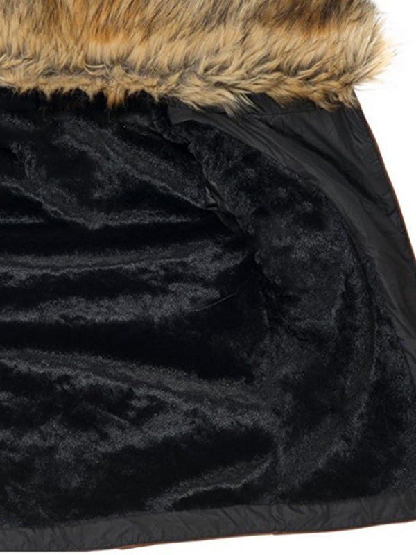 Fur collar zipper cotton jacket - Opulent EmpireFur collar zipper cotton jacketOpulent EmpireLadies Coats and Jackets