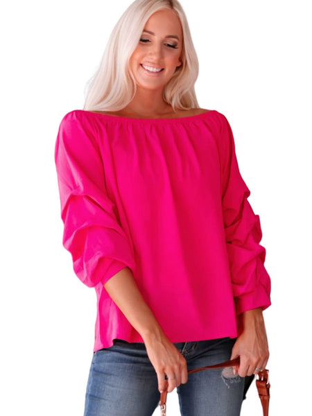 Gathered Detail Off-Shoulder Blouse - Opulent EmpireGathered Detail Off-Shoulder BlouseOpulent Empire