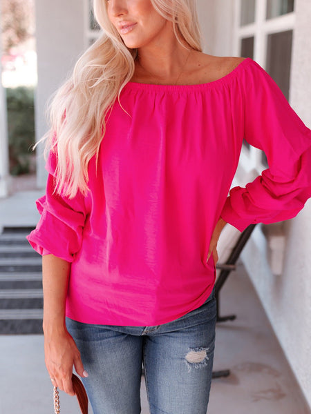 Gathered Detail Off-Shoulder Blouse - Opulent EmpireGathered Detail Off-Shoulder BlouseOpulent Empire