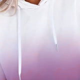 Gradient Drawstring Long Sleeve Hoodie - Opulent EmpireGradient Drawstring Long Sleeve HoodieOpulent Empire