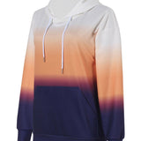 Gradient Drawstring Long Sleeve Hoodie - Opulent EmpireGradient Drawstring Long Sleeve HoodieOpulent Empire