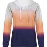 Gradient Drawstring Long Sleeve Hoodie - Opulent EmpireGradient Drawstring Long Sleeve HoodieOpulent Empire