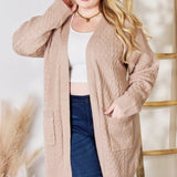 Hailey & Co Full Size Cable-Knit Pocketed Cardigan - Opulent EmpireHailey & Co Full Size Cable-Knit Pocketed CardiganOpulent Empire