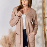 Hailey & Co Full Size Cable-Knit Pocketed Cardigan - Opulent EmpireHailey & Co Full Size Cable-Knit Pocketed CardiganOpulent Empire