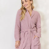 Hailey & Co Tie Front Long Sleeve Robe - Opulent EmpireHailey & Co Tie Front Long Sleeve RobeOpulent Empire