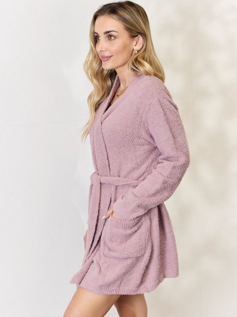 Hailey & Co Tie Front Long Sleeve Robe - Opulent EmpireHailey & Co Tie Front Long Sleeve RobeOpulent Empire