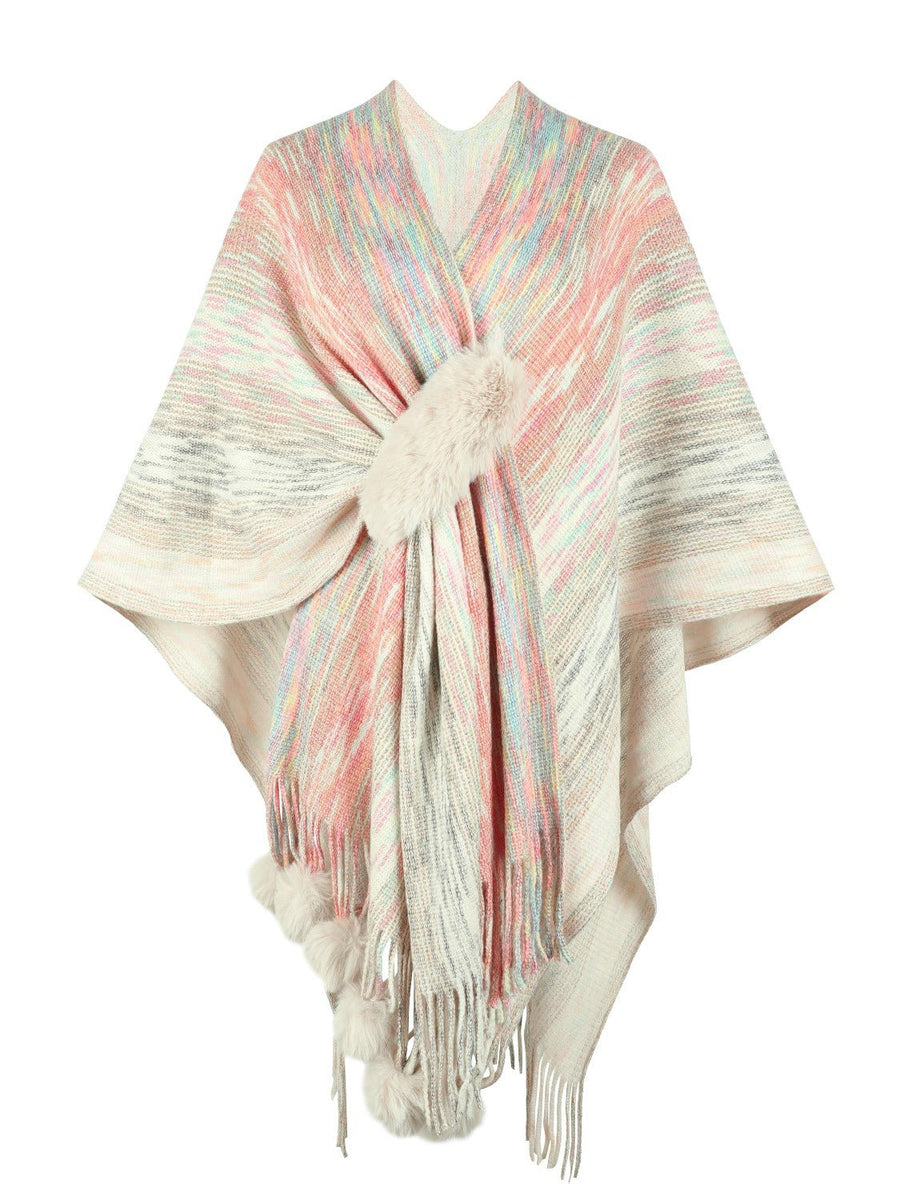 Heathered Fringe Hem Poncho - Opulent EmpireHeathered Fringe Hem PonchoOpulent EmpireClothing