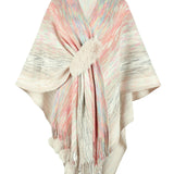 Heathered Fringe Hem Poncho - Opulent EmpireHeathered Fringe Hem PonchoOpulent EmpireClothing