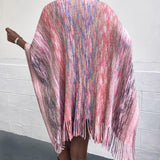 Heathered Fringe Hem Poncho - Opulent EmpireHeathered Fringe Hem PonchoOpulent EmpireClothing