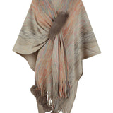 Heathered Fringe Hem Poncho - Opulent EmpireHeathered Fringe Hem PonchoOpulent EmpireClothing