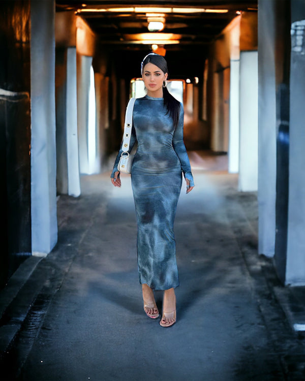 Hilda™: Fashion Tie-Dye Long-Sleeved Dress - Opulent EmpireHilda™: Fashion Tie-Dye Long-Sleeved DressOpulent EmpireLadies Dress